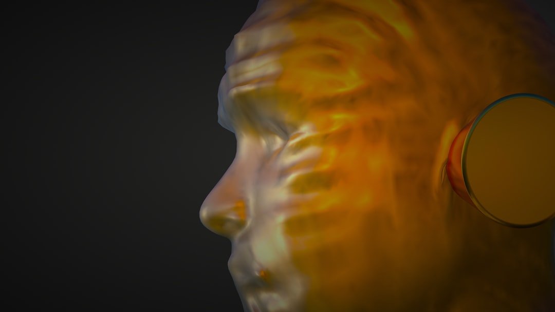 a close up of a person with headphones on