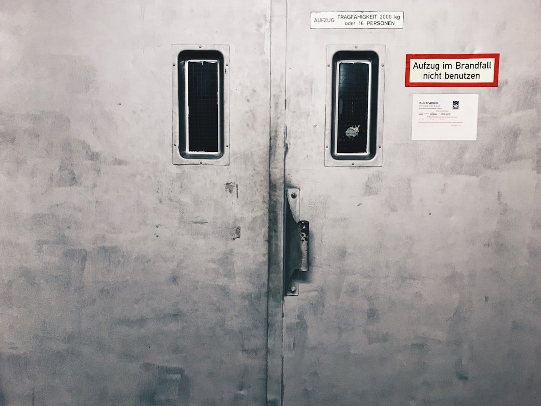 grey wooden door