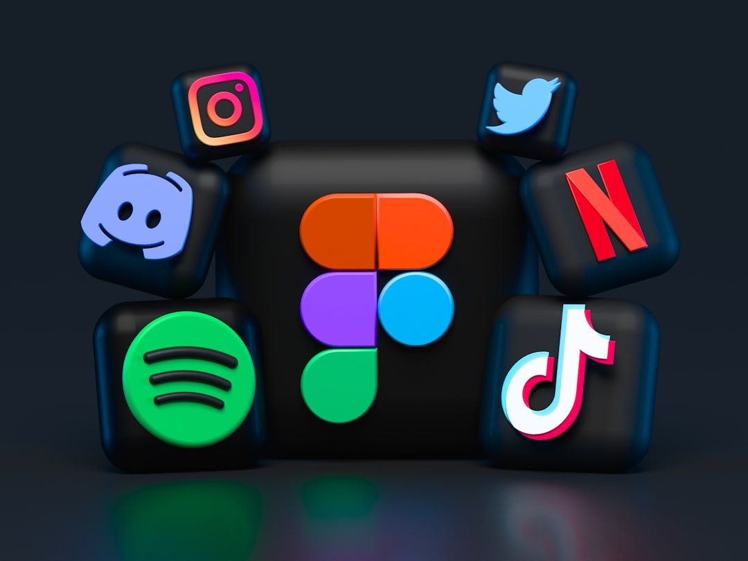 A central Figma logo surrounded by various social media and streaming app icons